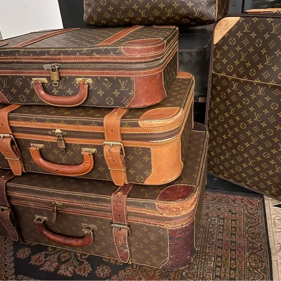 Louis Vuitton Vintage Stratos Luggage Trunk/Suitcase Stack, Set of Three - Picture 6 of 8